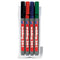 edding 361/4 S boardmarker set - assorti 4 stuks: zwart, rood, blauw, groen - 1mm