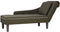 vidaXL - Chaise - longue - met - kussen&rechterarmleuning - kunstleer - legergroen