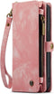 Caseme - Geschikt voor iPhone 15+ / 15 Plus - Vintage 2 in 1 portemonnee hoes - Lichtroze