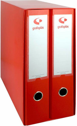 Map met hendelboog Grafoplas Rood Din A4 35 x 29 x 16 cm
