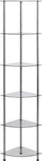 vidaXL - Kastje - 6-laags - 30x30x160 - cm - gehard - glas - transparant