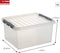 Sunware - Q-line opbergbox 36L transparant metaal - 50 x 40 x 26 cm