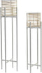 Pottenset DKD Home Decor Metaal Bruin Wit Rotan (21 x 21 x 77 cm)