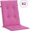 vidaXL - Tuinstoelkussens - hoge - rugleuning - 2 - st - 120x50x3 - cm - stof - roze