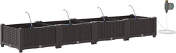 vidaXL - Tuinplantenbakken - met - waterirrigatiesysteem - - - 4 - stuks - - - Bruin