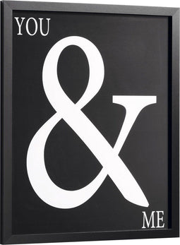 Kave Home Jet - Fotolijst 53 x 43 cm - Opdruk 'YOU & ME' - Zwart