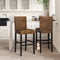 vidaXL - Barstoelen - 2 - st - massief - rubberhout - en - stof