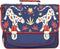 Caramel & Cie - Boekentas/Schooltas lagere school Bloemenpanters blauw - Medium