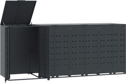 vidaXL - Containerberging - 4 - containers - 276x79x117 - cm - staal - antraciet