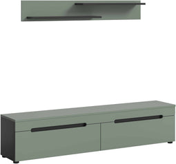 Furnilux Canu Lowboard - TV meubel - Staand-hangend - Smoke Green - 33x170x38cm