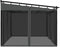 vidaXL - Prieel - met - zijwanden - van - gaas - 4x3 - m - staal - antracietkleurig