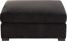 J-Line Ottoman zetel - 2 pers - velvet & hout - zwart – woonaccessoires