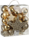 House of Seasons Plastic Kerstballen Set met Piek - 40 Stuks - Ø8 cm - Goud