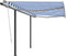 vidaXL - Luifel - automatisch - uittrekbaar - met - palen - 3x2,5 - m - blauw - en - wit