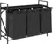 vidaXL - Wasmand - 3 - vakken - met - plank - zwart - eikenkleurig