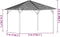 vidaXL - Prieel - met - dak - 3x3 - m - antracietkleurig