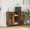 vidaXL - Dressoir - met - LED - Rook - Eik - 90x32x75 - cm - Geengineerd - Hout