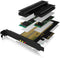 Icy Box PCIe 4.0 - PCIe extensiekaart voor 2x M.2 SSDs met heatsinks - Antraciet