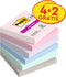 Memoblok post-it 654 super sticky 76x76mm 4+2 soul | 12 stuks