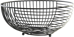 Items draadmand fruitschaal - metaal - zwart - rond - 28 x 12 cm - Goede luchtcirculatie - Langer houdbaar