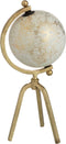 J-Line wereldbol Tripod - ijzer/kunststof - goud/wit - small