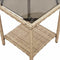 vidaXL - Tuinbank - met - tafel - en - kussens - L-vormig - beige - poly - rattan