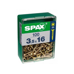 Schroefdoos SPAX Yellox Hout Platte kop 100 Onderdelen (3 x 20 mm)