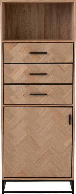 J-Line kast Hoog Zigzag - hout/metaal - naturel/zwart