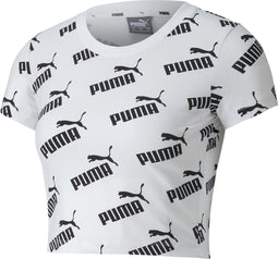 PUMA Amplified AOP Fitted Tee - Dames Shirt - Katoen 95% - Puma White