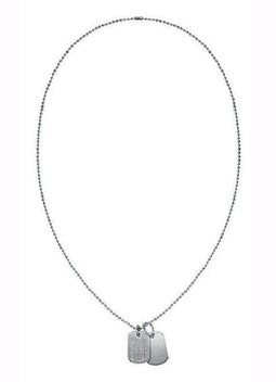 Tommy Hilfiger - SS Mini Pave Dog tag Necklace - Edelstaal - Zilver