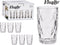 Set van 6x stuks luxe gedecoreerd glas drinkglazen/waterglazen van 340 ml transparant - Formaat per glas 8 x 12.5 cm