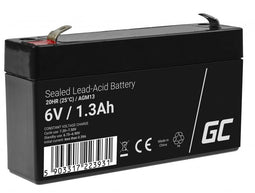 Green Cell AGM13 - Accu 6V 1.3Ah - Lood-zuur - Zwart