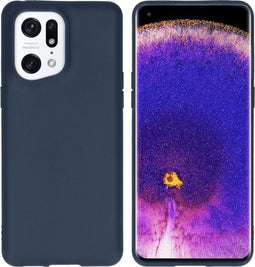 iMoshion Hoesje Geschikt voor Oppo Find X5 Pro 5G Hoesje Siliconen - iMoshion Color Backcover - Donkerblauw