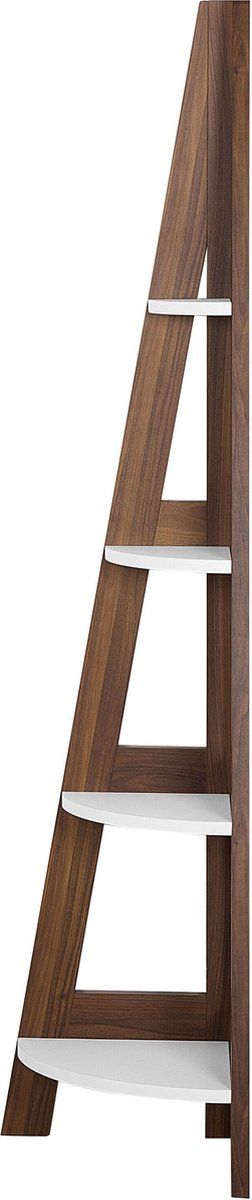 MOBILE SOLO - Boekenkast - Wit/ Donkere houtkleur - MDF