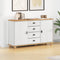 vidaXL - Dressoir - 'ASKIM'Wit - 133,5x40x79 - cm - Massief - Vurenhout