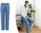 Milanoro - Jeansbroek voor heren - Straight fit met lichte rek - Zwartblauw W36 L32