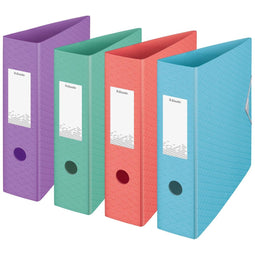 Esselte Colour'Breeze Kunststof Ordner voor 500 Vel met Elastische Bandsluiting - Rugbreedte van 82mm - Groen