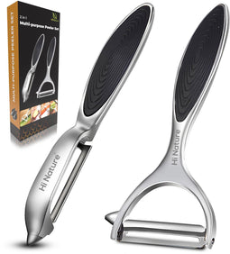 HI NATURE™ Dunschillers Set - I-model voor Aardappelen en Y-model voor Fruit - RVS Zwart (2 stuks)