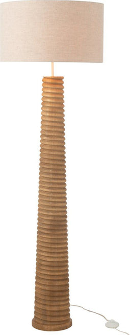 J-Line vloerlamp Schroefdraad - hout - naturel/grijs