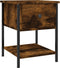 vidaXL - Nachtkastjes - 2 - st - 34x35,5x45 - cm - bewerkt - hout - gerookt - eikenkleur