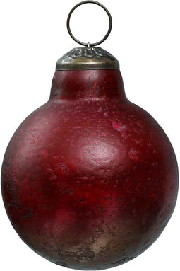 PTMD Mustard Kerstbal - H8 x Ø8 cm - Glas - Paars