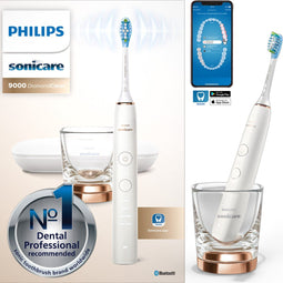 Philips Sonicare DiamondClean 9000 - Luxe Elektrische Tandenborstel - Verwijdert tot 10x meer tandplak - Wit en Rosé - HX9911/94