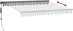 vidaXL - Luifel - automatisch - uittrekbaar - 300x250 - cm - antraciet - en - wit