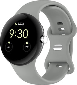 imoshion Siliconen bandje - Geschikt voor Google Pixel Watch / Watch 2 / Watch 3 (41 mm) - Maat S - Grijs