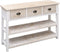 vidaXL - Dressoir - 115x30x76 - cm - hout - naturel - en - wit