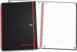 Oxford Black n' Red - Notitieboek - A5 - Gelijnd - 90g - Softcover - Zwart