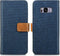iMoshion Hoesje Geschikt voor Samsung Galaxy S8 Hoesje Met Pasjeshouder - iMoshion Luxe Canvas Bookcase - Donkerblauw