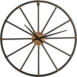 PTMD Lennox metalen ronde klok - 60 x 5 x 60 cm - Grijs - Grijs