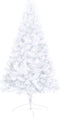 vidaXL - Kunstkerstboom - met - verlichting - en - kerstballen - half - 120 - cm - wit