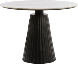 Light & Living Ronde Eettafel Rianne - Marmer - 100cm - Taupe/Mat Zwart
